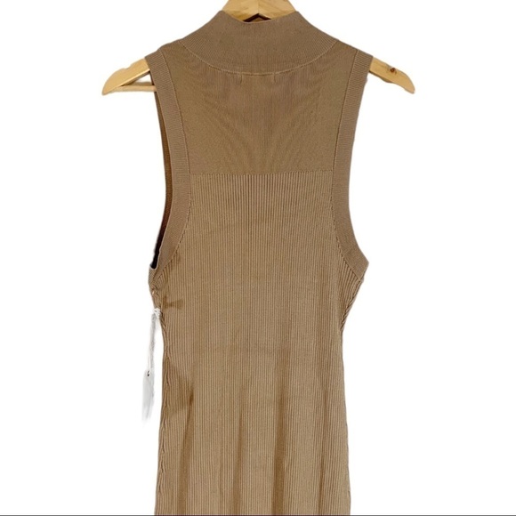 GOOD AMERICAN Mock Neck Sleeveless Rib Knit Midi Dress Size M/L - Picture 6 of 9